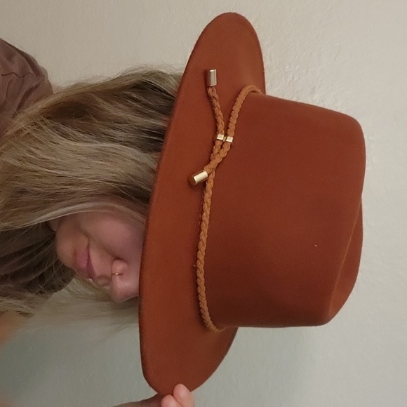 C&C California 100% Wool Felt Hat with Braided Band in Burnt Orange - Picture 2 of 8